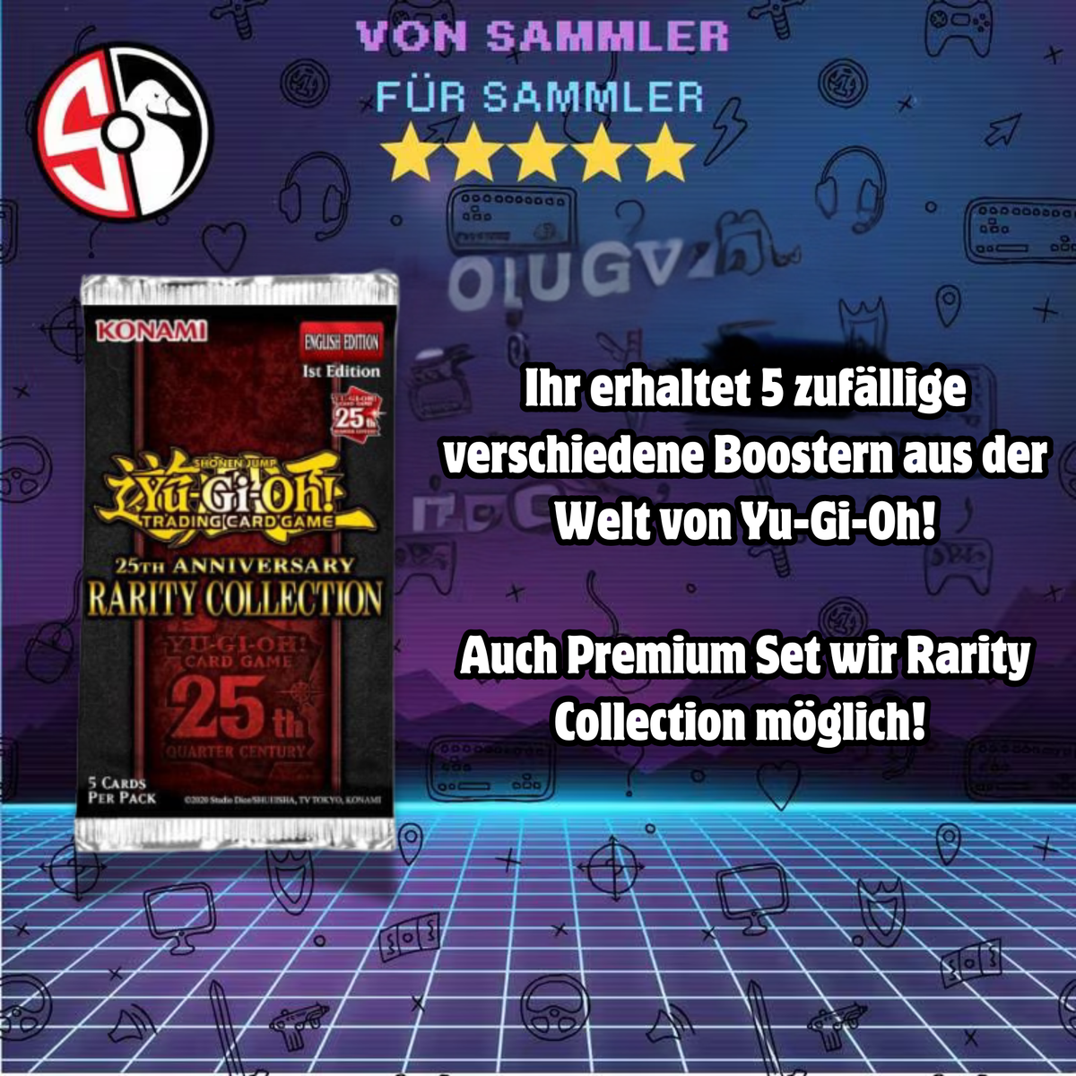 Yu-Gi-Oh! 5x zufällige Booster zb. Retro Pack 2, Supreme Darkness, Rarity Collection (EN)