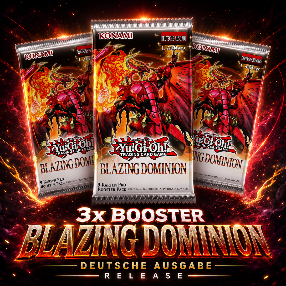 Yu-Gi-Oh! Blazing Dominion 3x Booster-Bundle 1. Auflage (Deutsch)