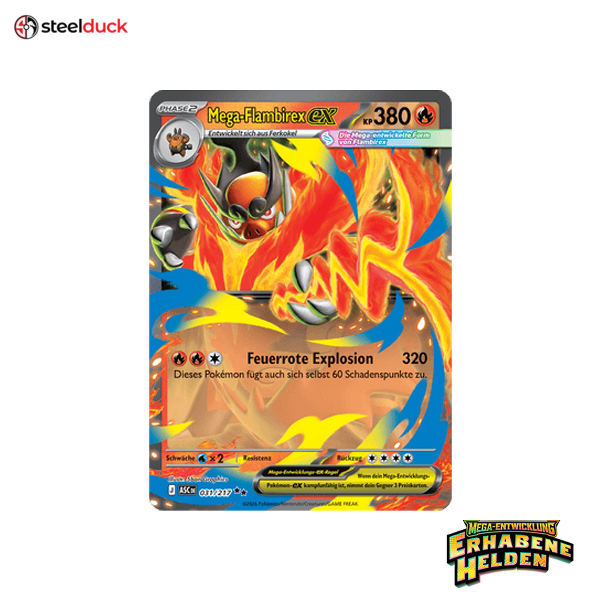 Mega-Flambirex ex (031/217) Erhabene Helden - Double Rare