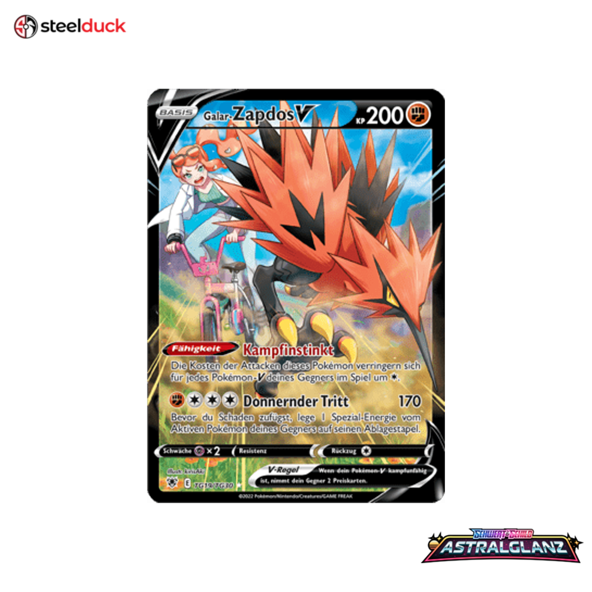Galar-Zapdos V (TG19/TG30) Astralglanz - Ultra Rare