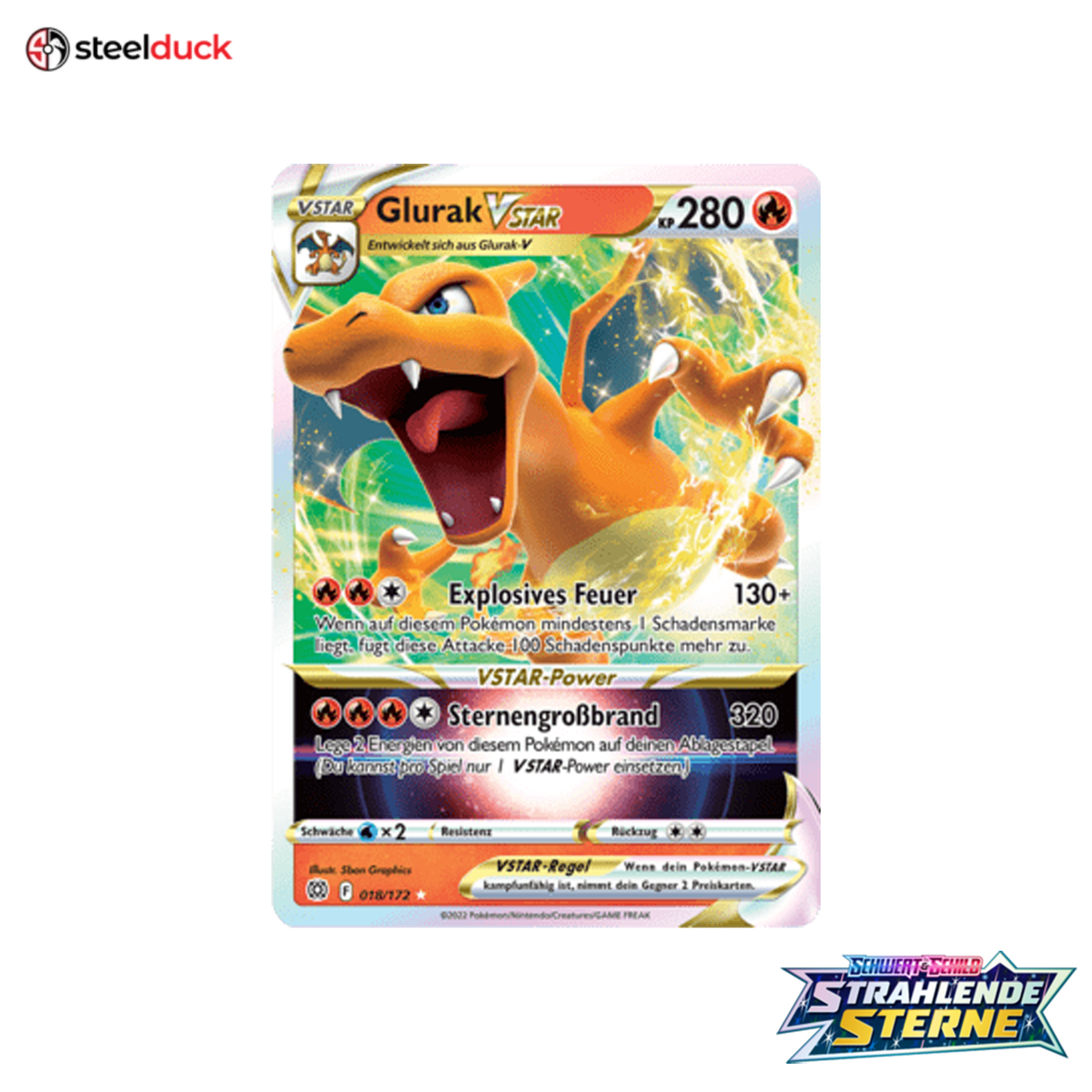 Glurak VSTAR (018/172) Strahlende Sterne - Holo Rare VSTAR