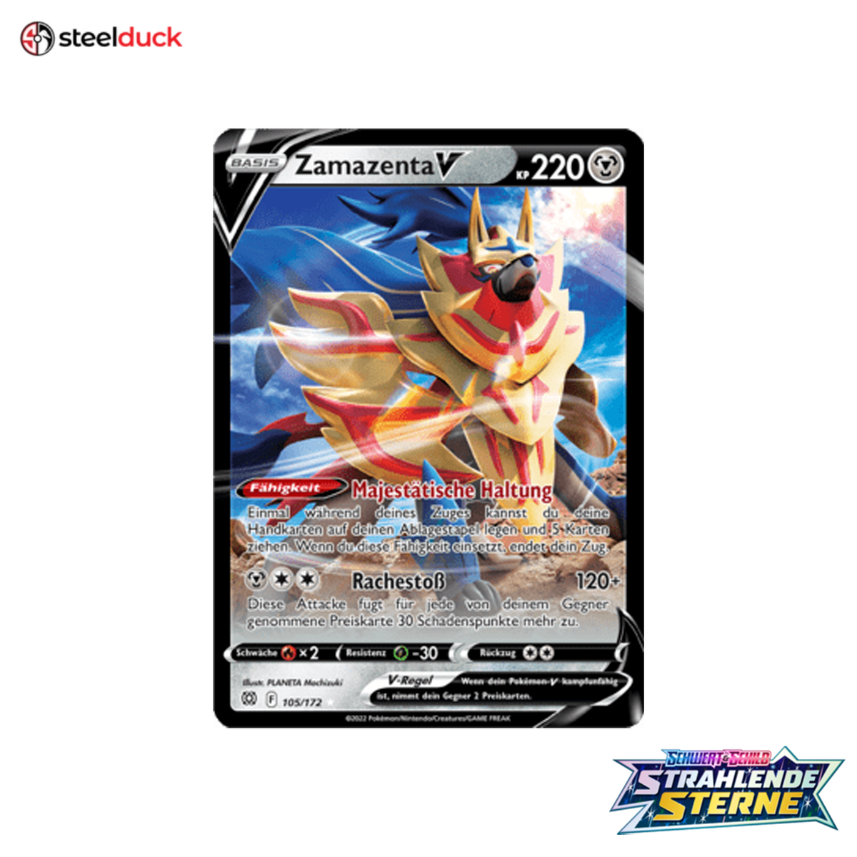 Zamazenta V (105/172) Strahlende Sterne - Holo Rare V