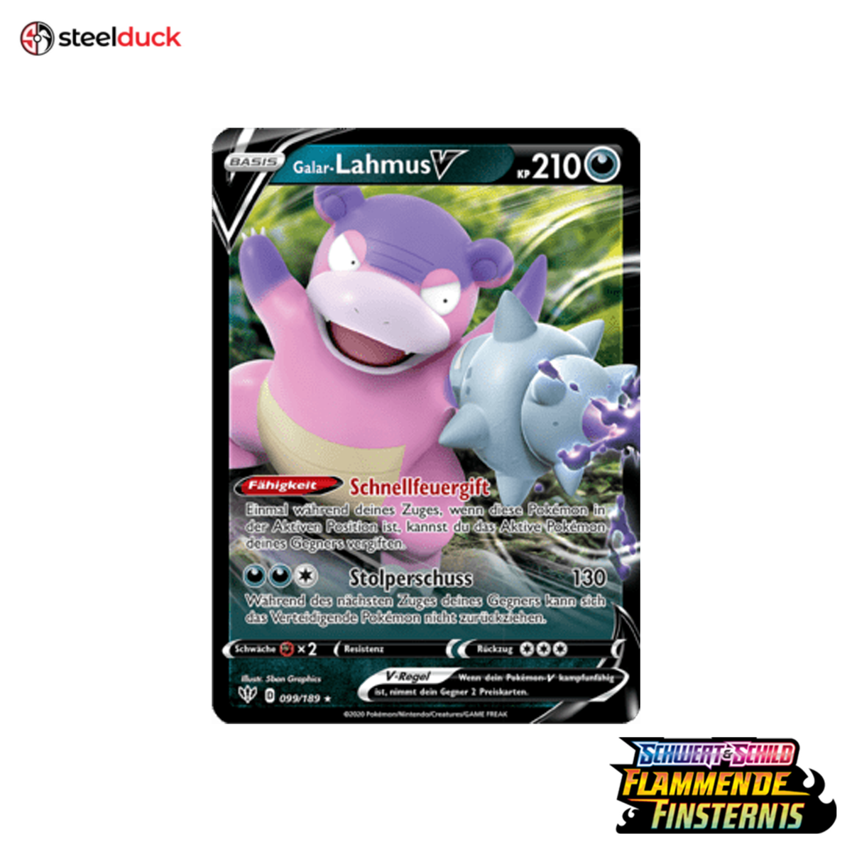 Galar-Lahmus V (099/189) Flammende Finsternis - Holo Rare V