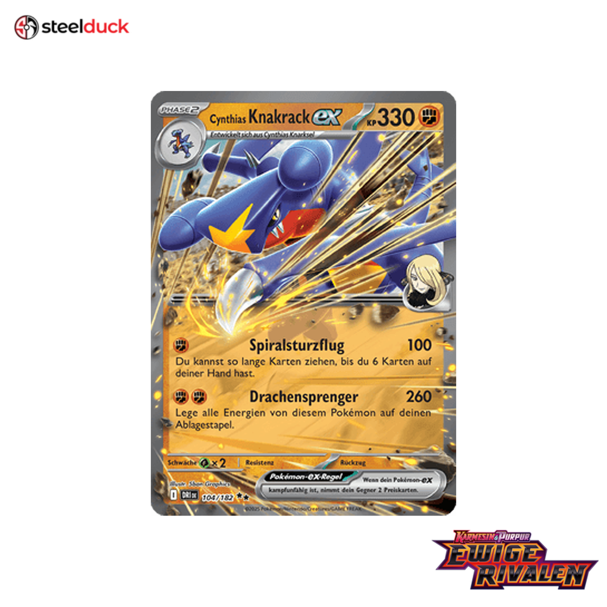 Cynthias Knakrack ex (104/182) Ewige Rivalen - Double Rare