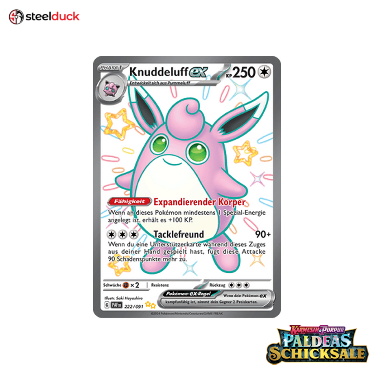Knuddeluff ex (222/091) Paldeas Schicksale - Ultraseltene schillernde Sammelkarte