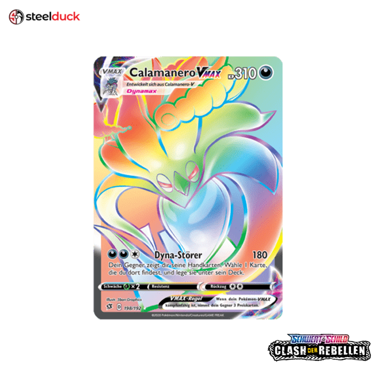 Calamanero VMAX (198/192) Clash der Rebellen - Rainbow Rare