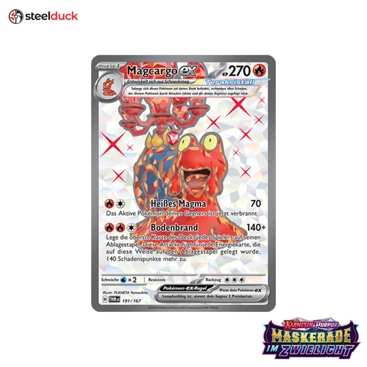 Magcargo ex (191/167) Maskerade im Zwielicht - Ultra Rare