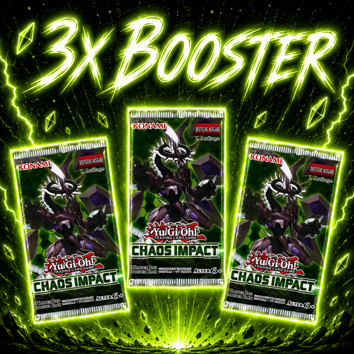 Yu-Gi-Oh! Chaos Impact CHIM 3x Booster 1. Auflage (DE)