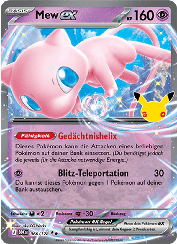 Mew ex (066/128) 30 Jahre - Double Rare