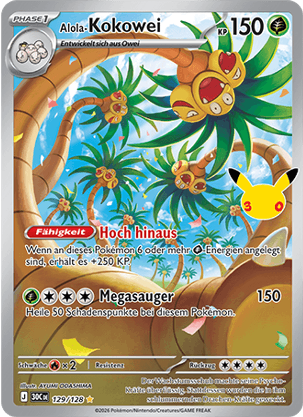 Alola-Kokowei (129/128) 30 Jahre - Illustration Rare