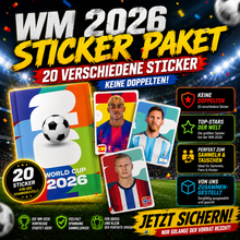 FIFA World Cup 2026 Sticker-Paket mit 20 unterschiedlichen Stickern!