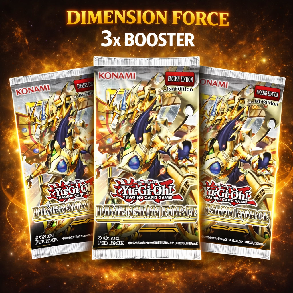 Yu-Gi-Oh! 3x Booster Dimension Force DIFO Booster Bundle 1. Auflage (Englisch)