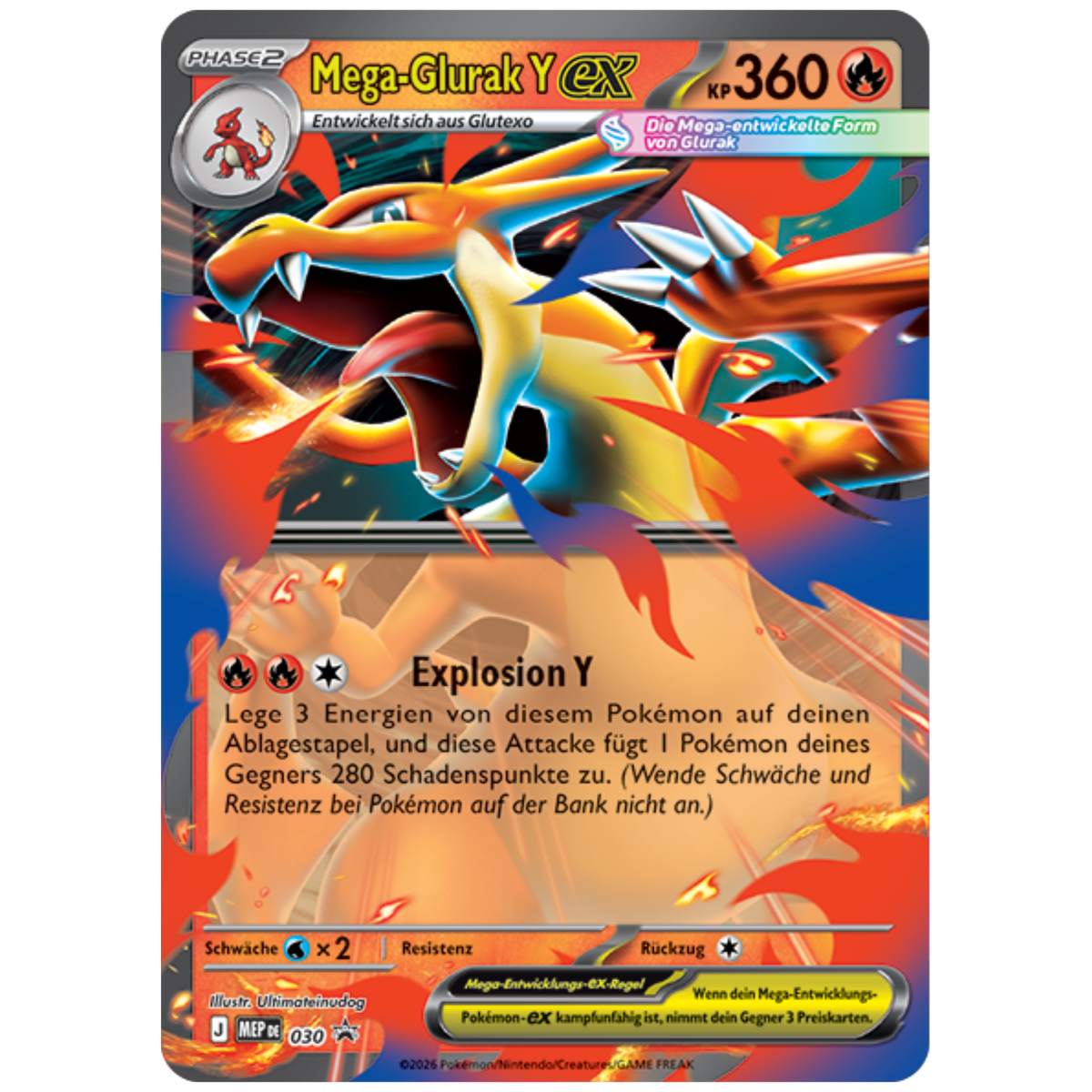 Mega-Glurak Y ex (MEP 030) Mega Entwicklung Promo - Deutsch