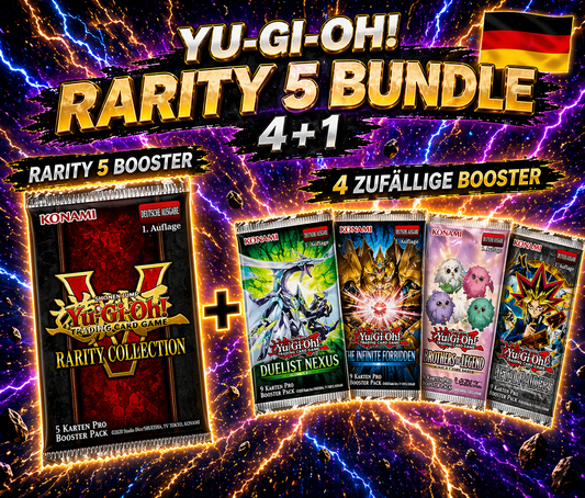 Yu-Gi-Oh! Rarity Collection V BUNDLE 4+1 RARITY BOOSTER + 4 ZUFÄLLIGE BOOSTER - DEUTSCH