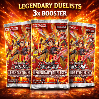 Yu-Gi-Oh! 3x Booster Soulburning Volcano LD10 Booster Bundle 1. Auflage (Deutsch)