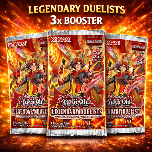 Yu-Gi-Oh! 3x Booster Soulburning Volcano LD10 Booster Bundle 1. Auflage (Deutsch)