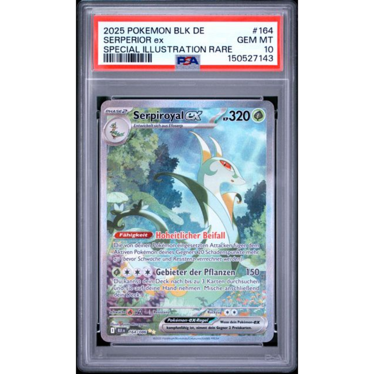 Pokemon PSA10 - Serpiroyal ex 164/086 - Schwarze Blitze - (DE)
