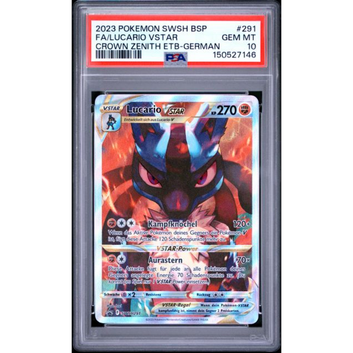 Pokemon PSA10 - Lucario SWSH291 - Zenith der Könige - (DE)