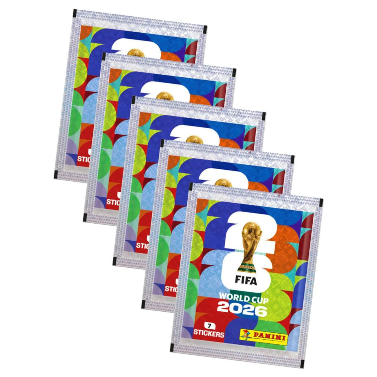 5x Offizielle FIFA World Cup 2026™ Sticker-Tüte mit je 7 Sticker