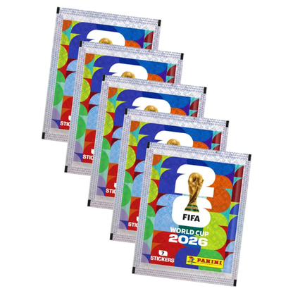 5x Offizielle FIFA World Cup 2026™ Sticker-Tüte mit je 7 Sticker