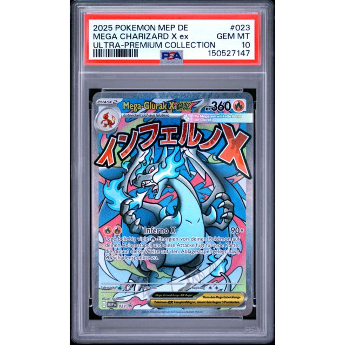 Pokemon PSA10 - Mega-Glurak X ex MEP023 - (DE)