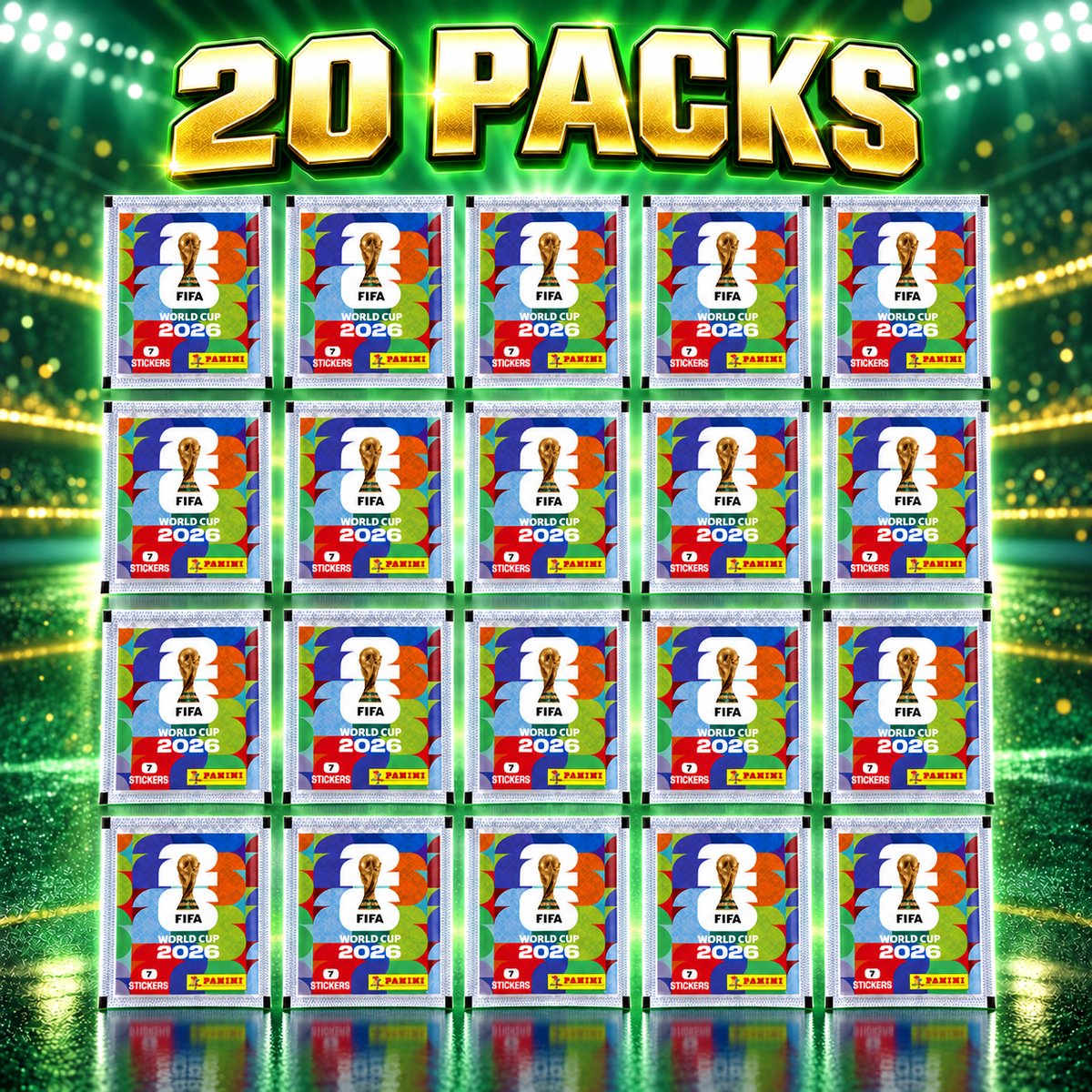 20x Offizielle FIFA World Cup 2026™ Sticker-Tüte mit je 7 Sticker (Kopie)