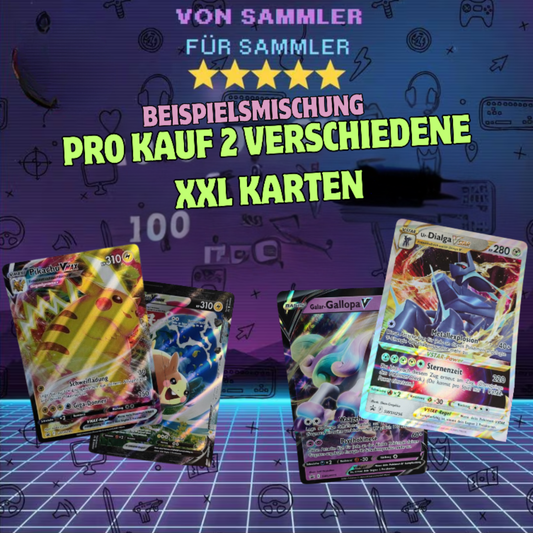Pokémon Jumbo Karten - 2er Pack - DEUTSCH, ZUFÄLLIGE AUSWAHL XXL V/EX/VMAX/VSTAR & MEHR