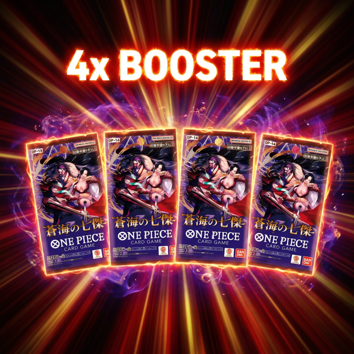 One Piece 4x OP14 The Azure Sea's Seven - Booster Bundle (JP)