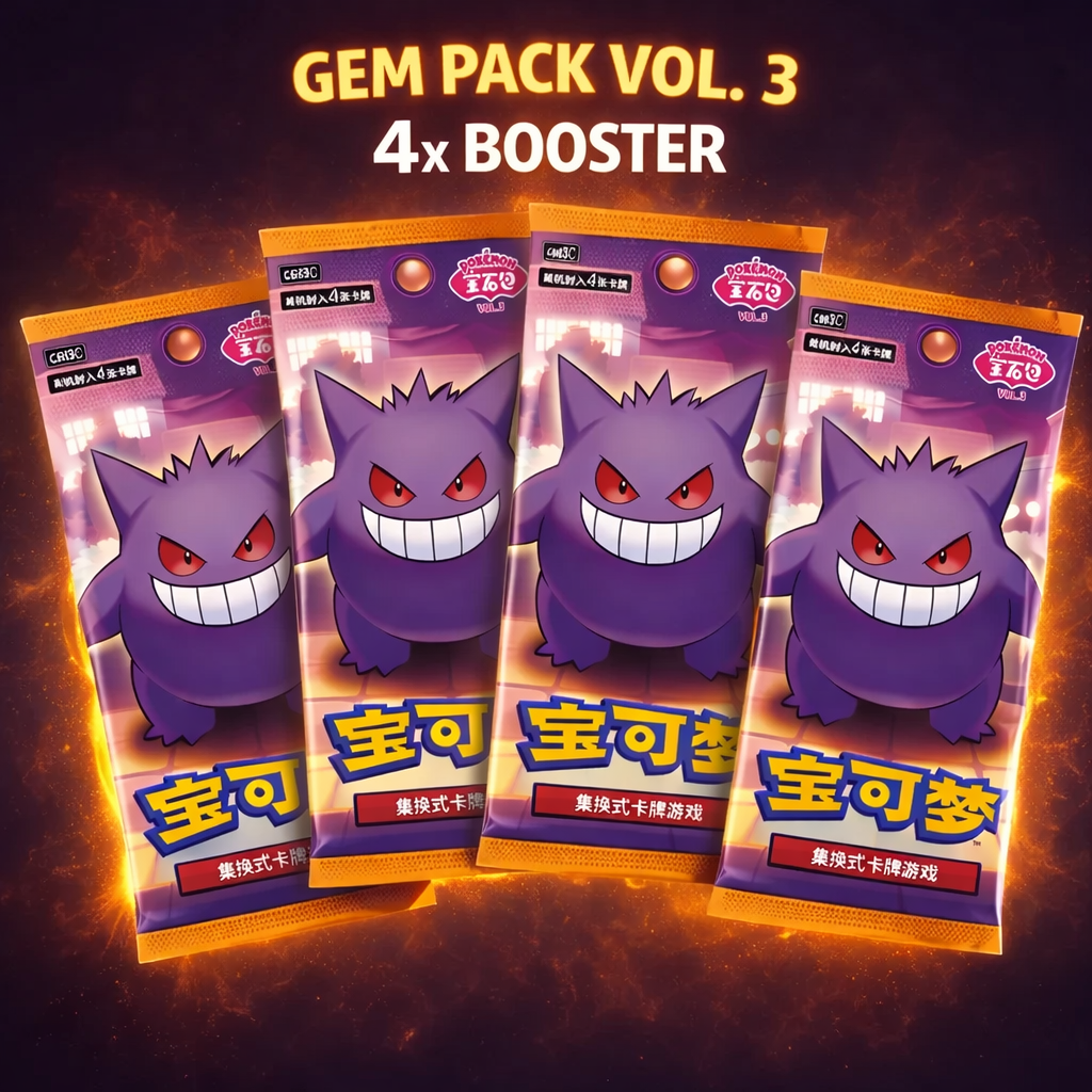 Pokémon 4x Booster Gem Pack Vol. 3 Booster Bundle (CHN)