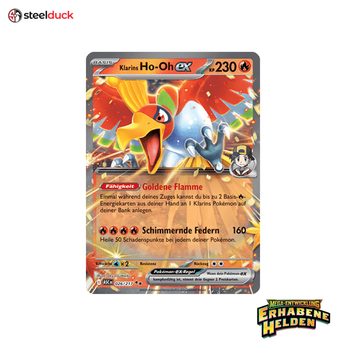 Klarins Ho-Oh ex (026/217) Erhabene Helden - Double Rare