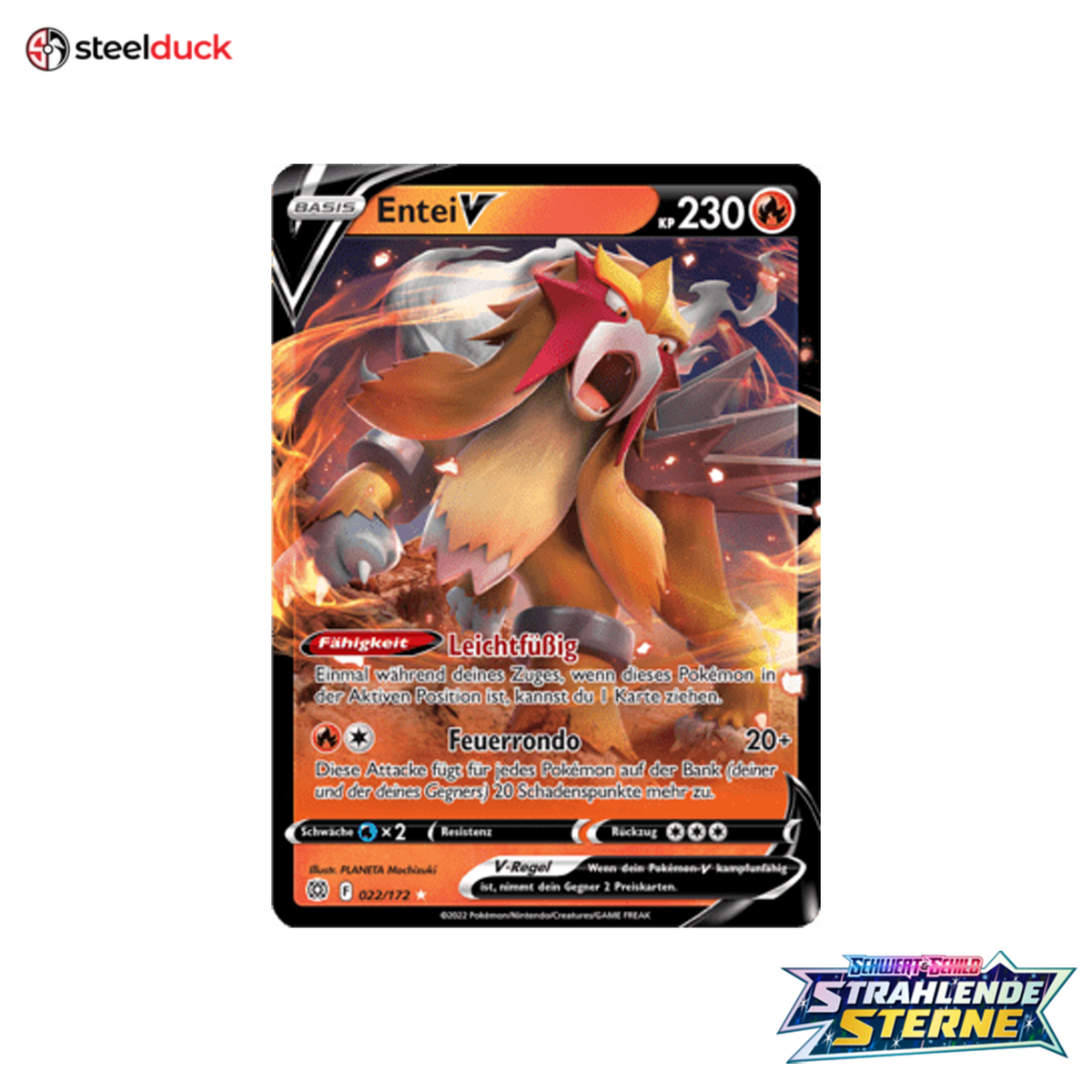 Entei V (022/172) Strahlende Sterne - Holo Rare V