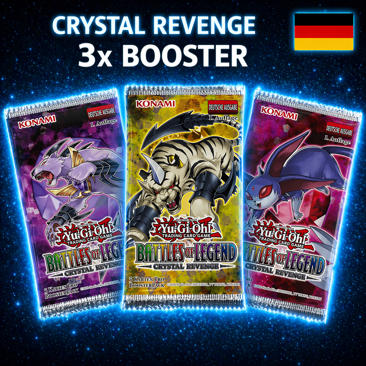 Yu-Gi-Oh! 3x Battle of Legend - Crystal Revenge Booster 1. Auflage (Deutsch)