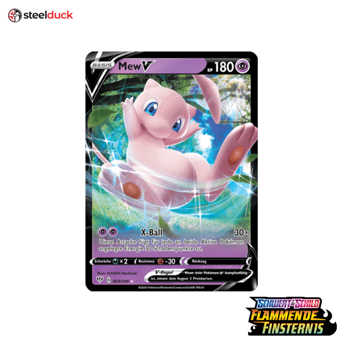 Mew V (069/189) Flammende Finsternis - Holo Rare V