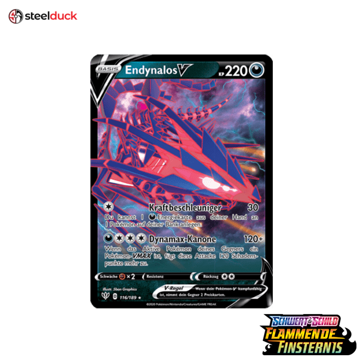 Endynalos V (116/189) Flammende Finsternis - Holo Rare V