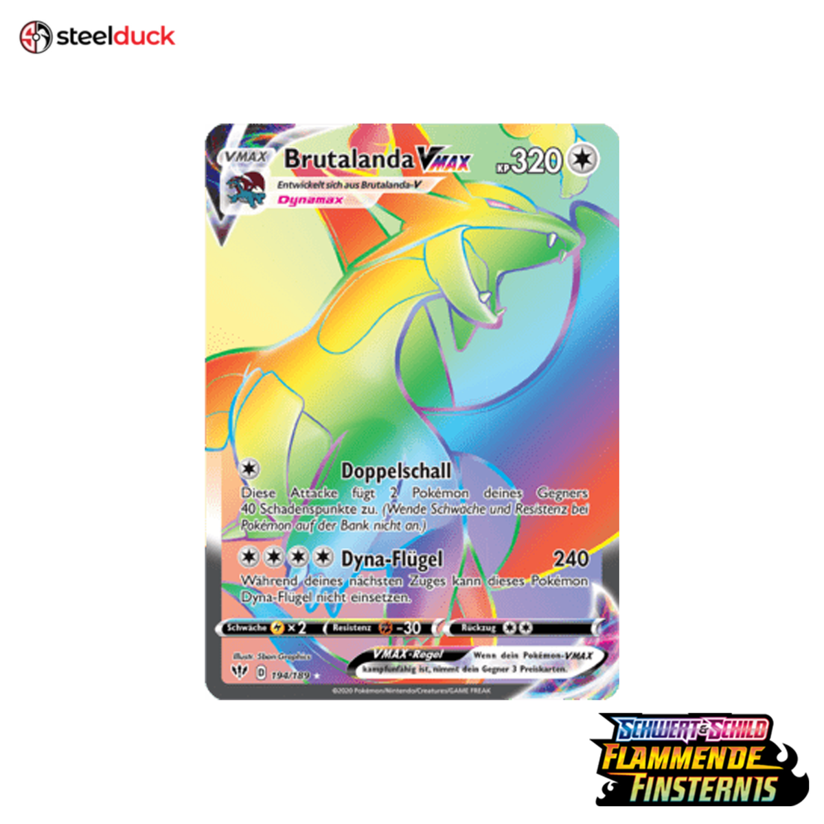 Brutalanda VMAX (194/189) Flammende Finsternis - Rainbow Rare