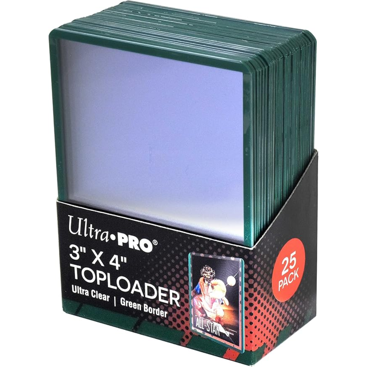 UltraPro Toploader Green Border 25er Pack