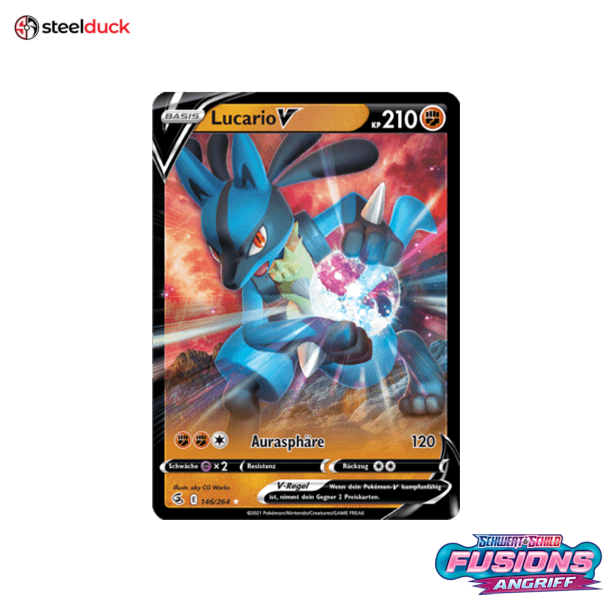 Lucario V (146/264) Fusionsangriff - Holo Rare V