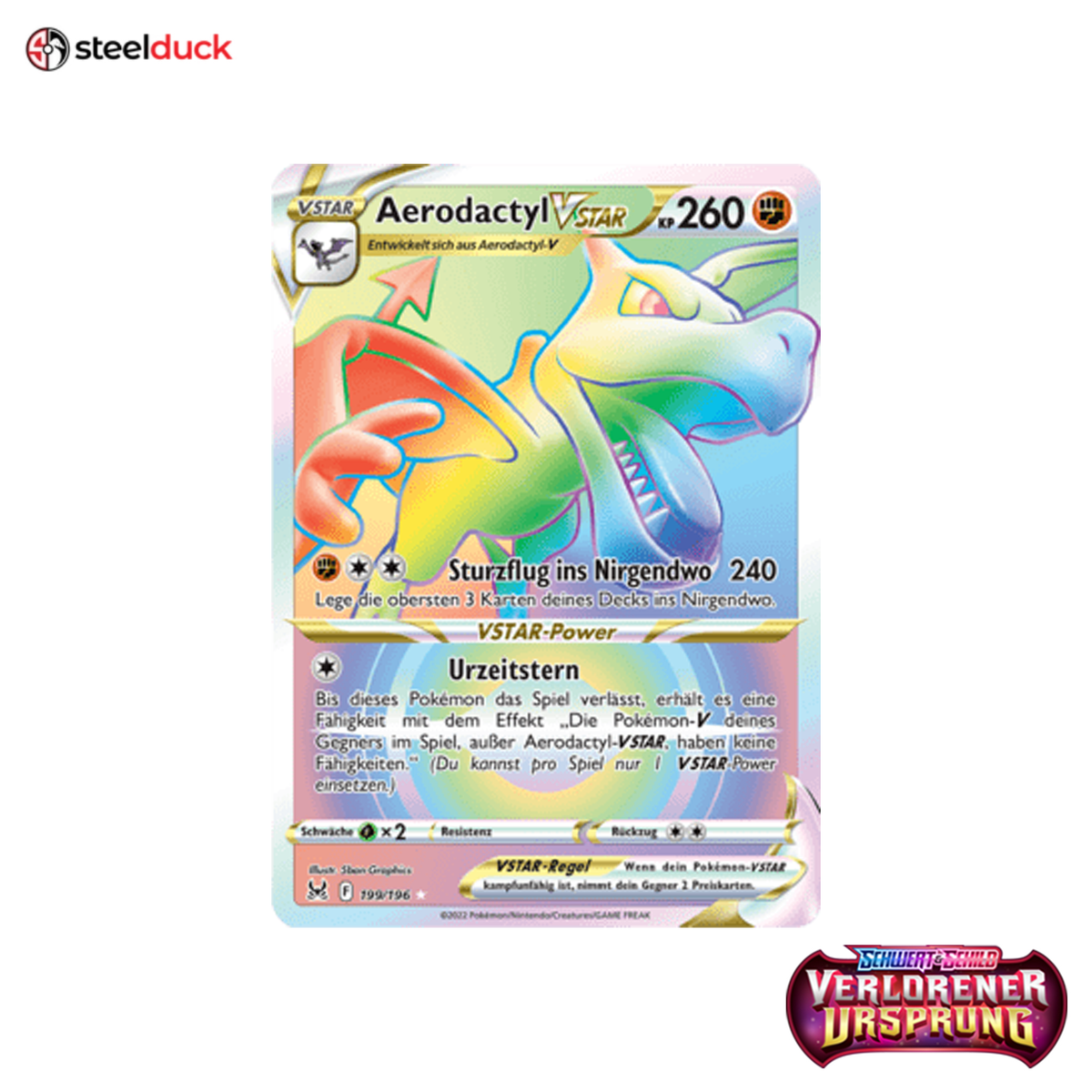 Aerodactyl VSTAR (199/196) Verlorener Ursprung - Rainbow Rare