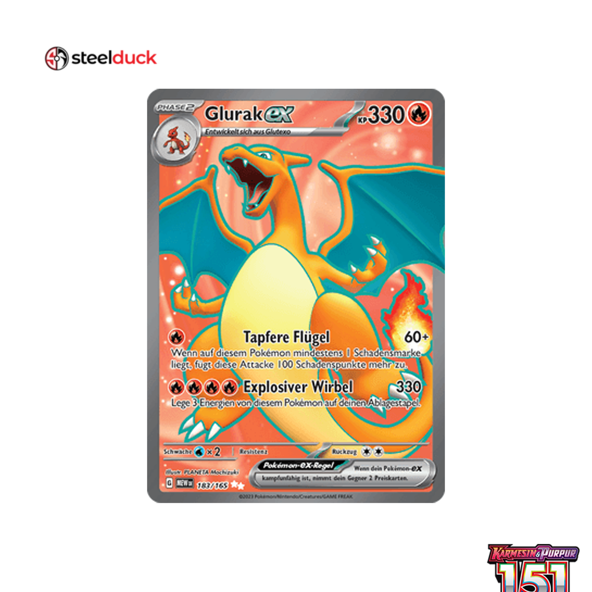 Glurak ex (183/165) 151 - Ultra Rare