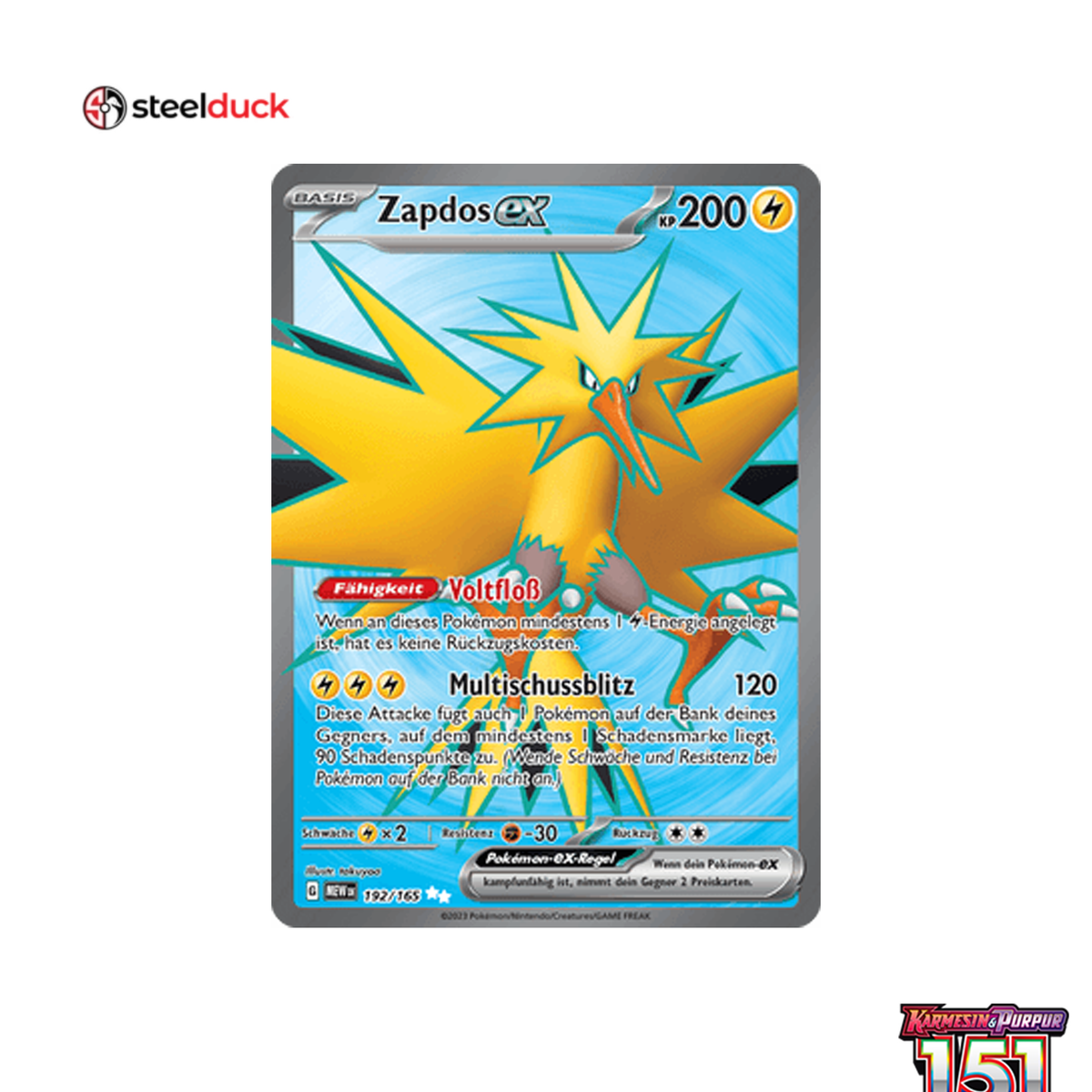 Zapdos ex (192/165) 151 - Ultra Rare