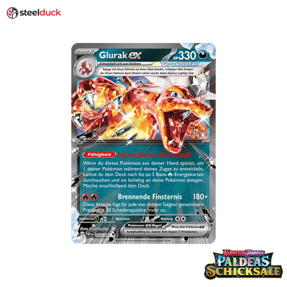 Glurak ex (054/091) Paldeas Schicksale - Double Rare