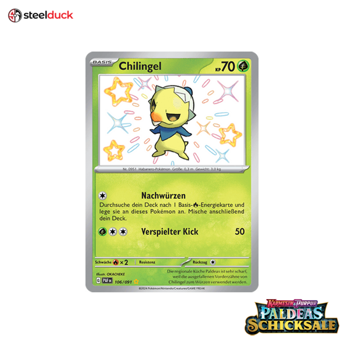 Chilingel (106/091) Paldeas Schicksale - Seltene schillernde Sammelkarte