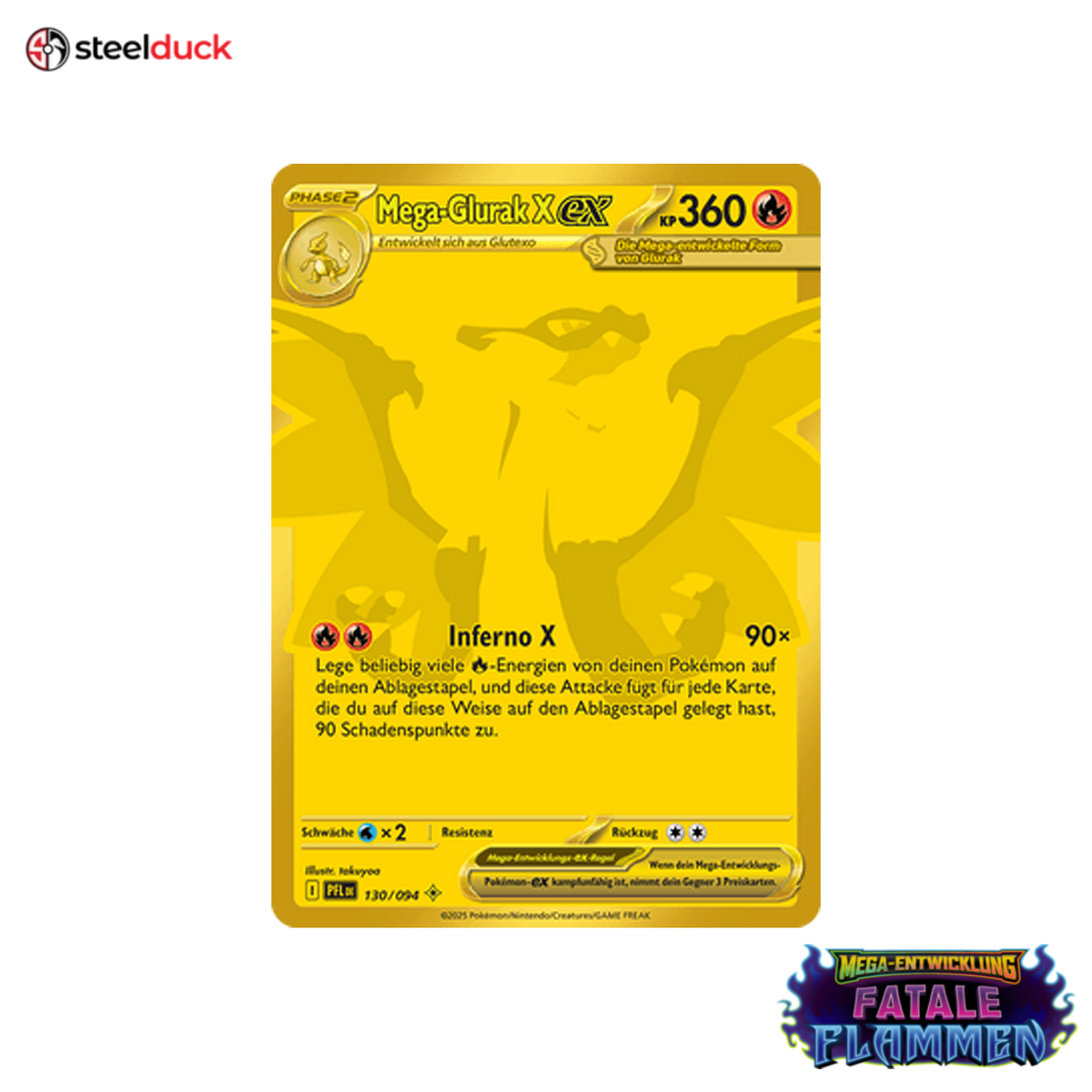 Mega-Glurak X ex (130/094) Fatale Flammen - Secret Rare