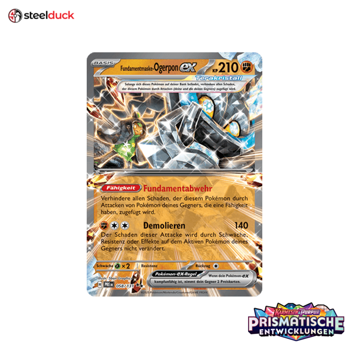 Fundamentmaske-Ogerpon ex (058/131) Prismatische Entwicklungen - Double Rare