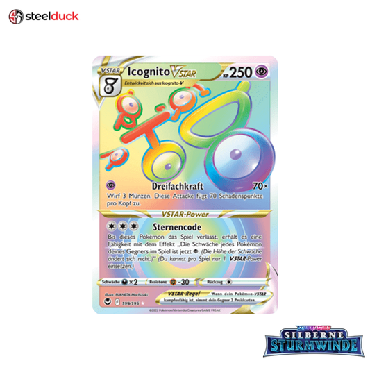 Icognito VSTAR (199/195) Silberne Sturmwinde - Rainbow Rare