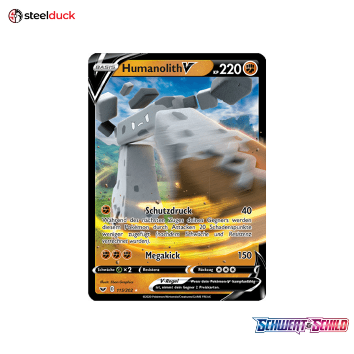 Humanolith V (115/202) Schwert & Schild - Holo Rare V