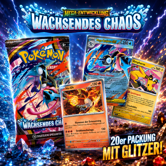 Pokémon Wachsendes Chaos Kartenpaket - 20 KARTEN MIT HOLOS!