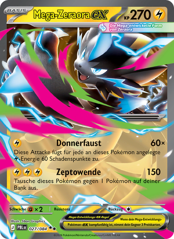 Mega-Zeraora ex (027/084) Dunkelnacht - Double Rare