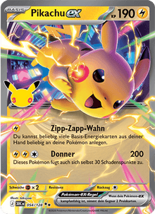 Pikachu ex (054/128) 30 Jahre - Double Rare