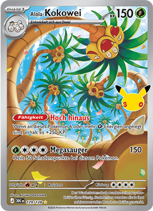 Alola-Kokowei (129/128) 30 Jahre - Illustration Rare